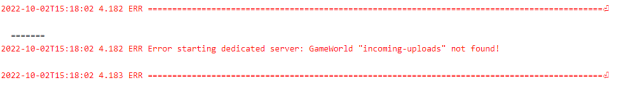 GameWorld not found error